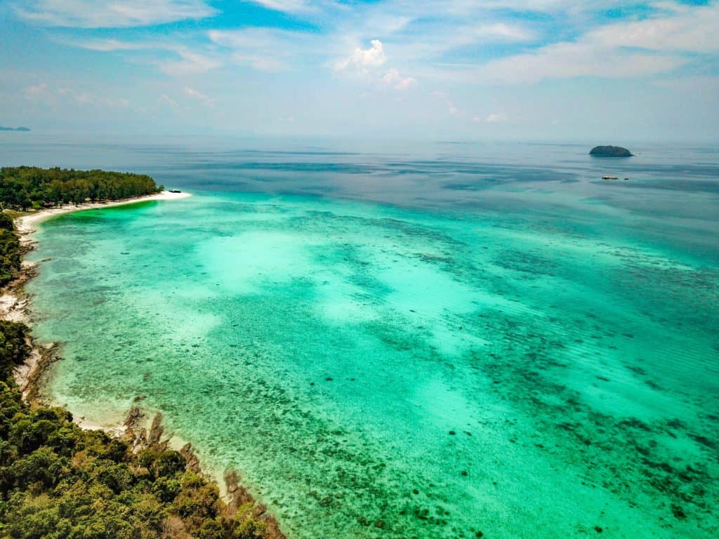 view over stunning turquoise sea - How to get to Koh Lipe with kids