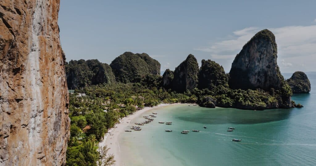 aerial view across Railay Beach