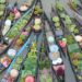Thailand 10 Day Itinerary: overhead shot of floating market