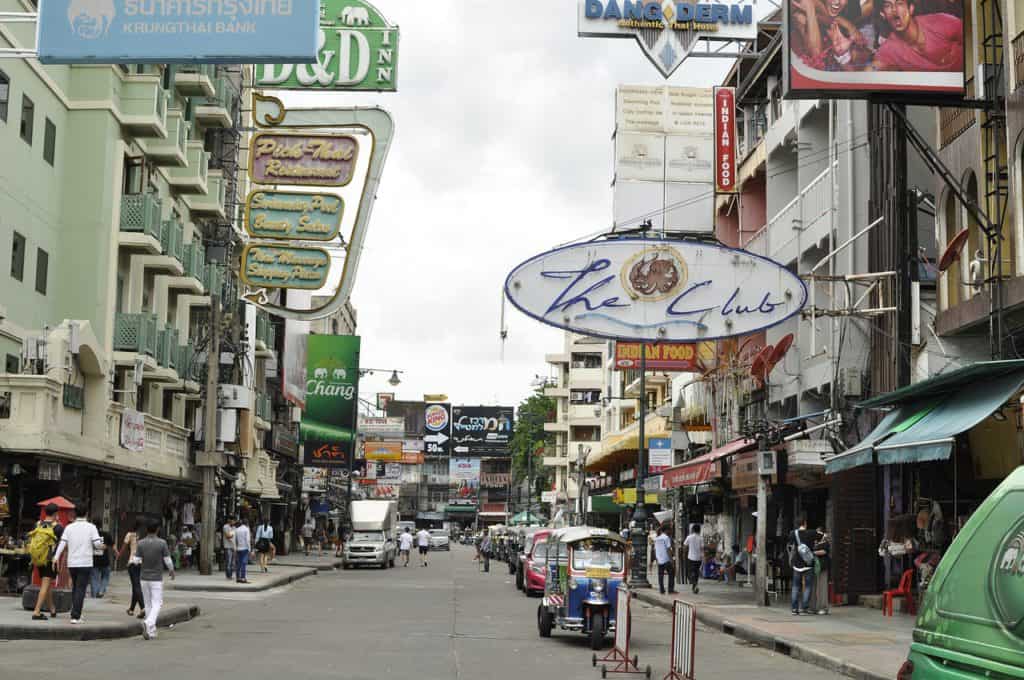 Khao San road in the daytime. Visit on our Bangkok 4 day itinerary 