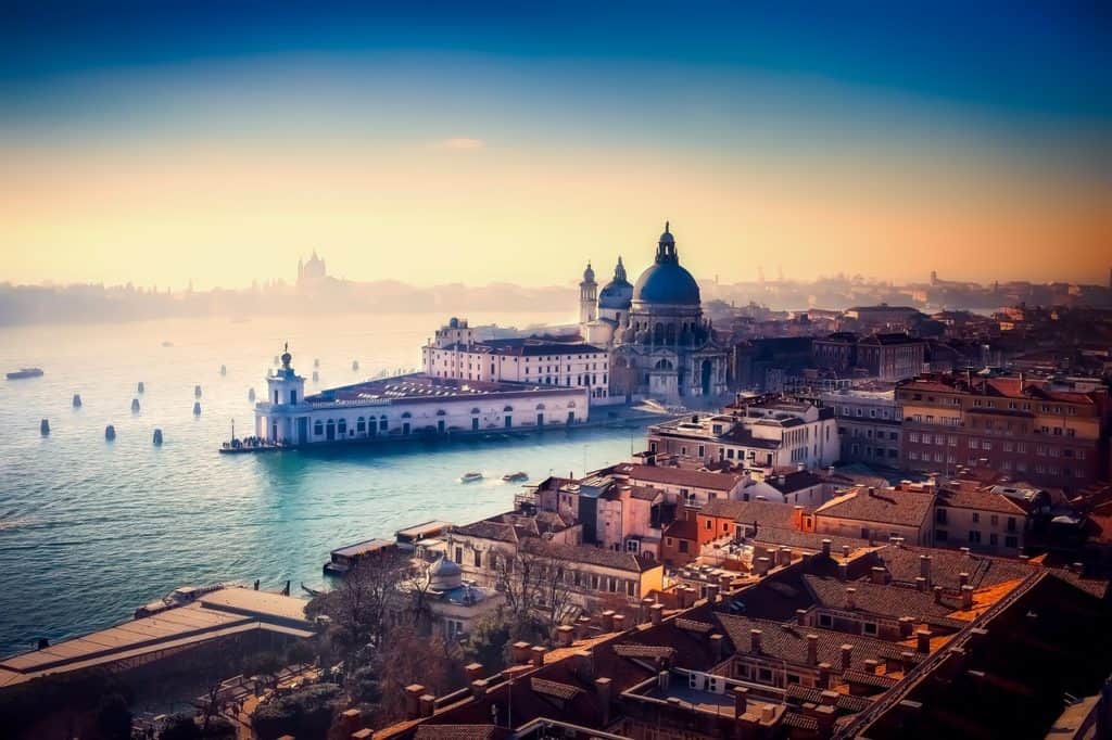 Venice skyline viewed from above, how many days in venice is enough?