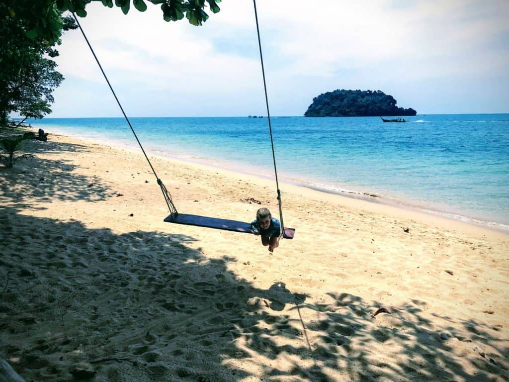 girl on swing in Koh Libong