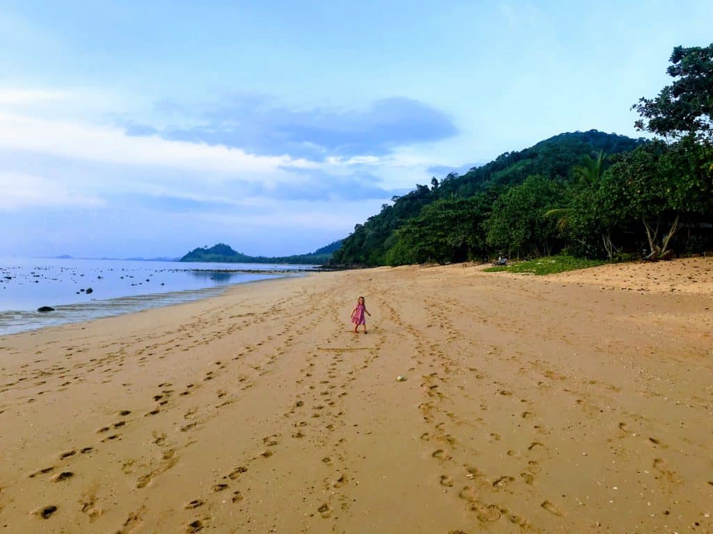 Koh Libong wide beach at low tide